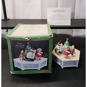 VINTAGE 1992 ENESCO FROSTY AND FRIENDS THE SNOWMAN ACTION MUSICAL W/ BOX